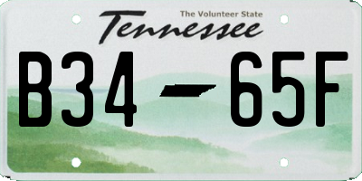 TN license plate B3465F