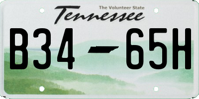 TN license plate B3465H