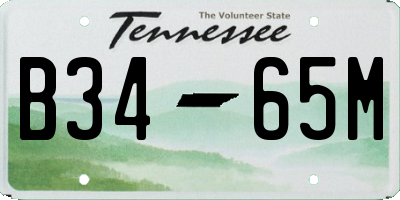 TN license plate B3465M
