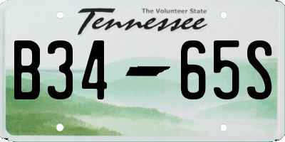 TN license plate B3465S