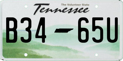 TN license plate B3465U
