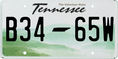 TN license plate B3465W