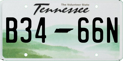 TN license plate B3466N