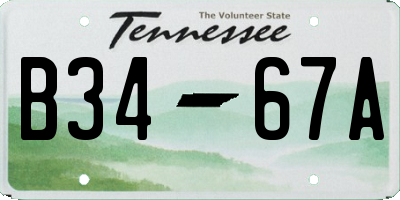 TN license plate B3467A