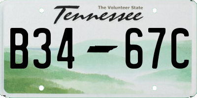 TN license plate B3467C