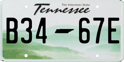 TN license plate B3467E