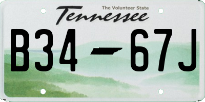 TN license plate B3467J
