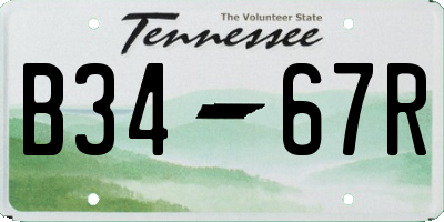 TN license plate B3467R