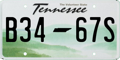 TN license plate B3467S