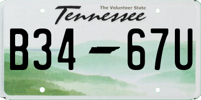 TN license plate B3467U