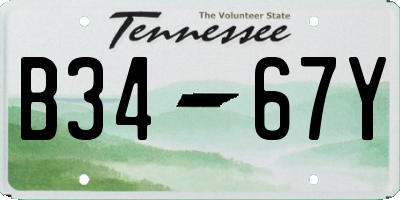 TN license plate B3467Y