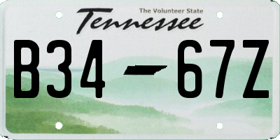 TN license plate B3467Z