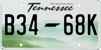 TN license plate B3468K