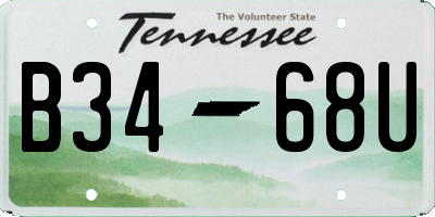 TN license plate B3468U