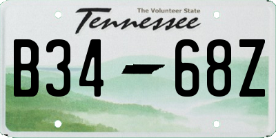 TN license plate B3468Z