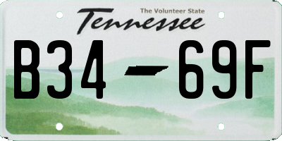 TN license plate B3469F