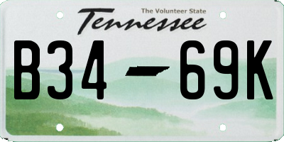 TN license plate B3469K