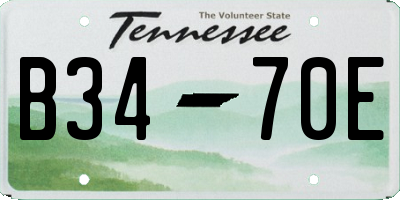 TN license plate B3470E