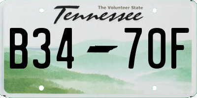 TN license plate B3470F