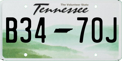 TN license plate B3470J