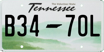 TN license plate B3470L