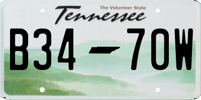 TN license plate B3470W
