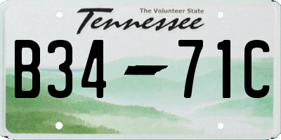 TN license plate B3471C