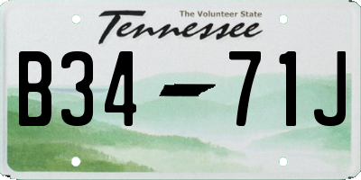 TN license plate B3471J