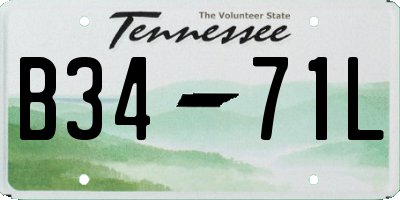 TN license plate B3471L