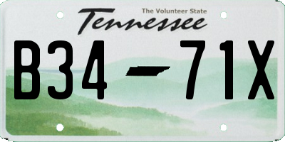 TN license plate B3471X