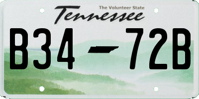 TN license plate B3472B