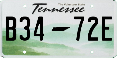 TN license plate B3472E