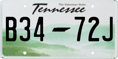 TN license plate B3472J