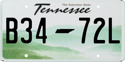 TN license plate B3472L