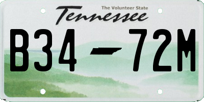 TN license plate B3472M