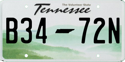 TN license plate B3472N