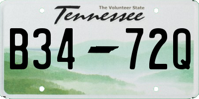 TN license plate B3472Q