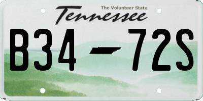 TN license plate B3472S