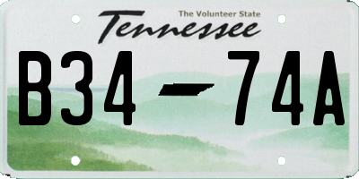 TN license plate B3474A