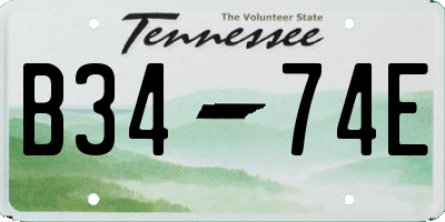 TN license plate B3474E