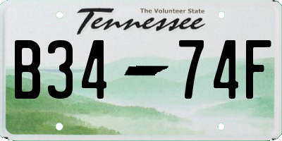 TN license plate B3474F