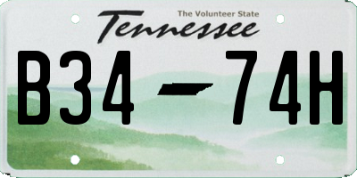 TN license plate B3474H