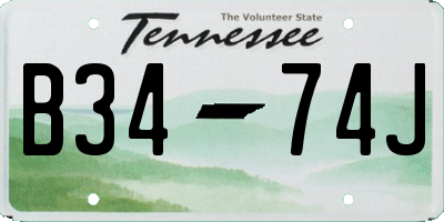 TN license plate B3474J