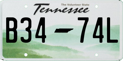 TN license plate B3474L