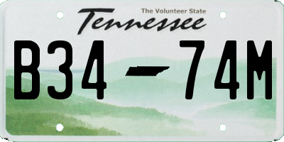 TN license plate B3474M