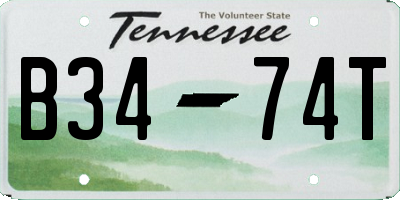 TN license plate B3474T