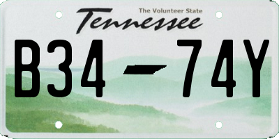 TN license plate B3474Y