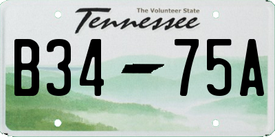 TN license plate B3475A