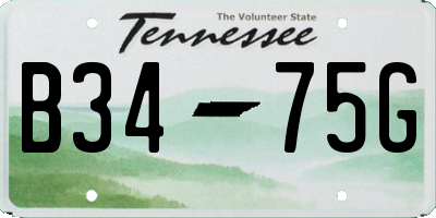 TN license plate B3475G
