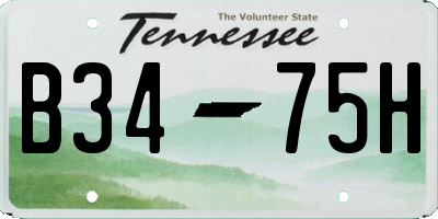 TN license plate B3475H